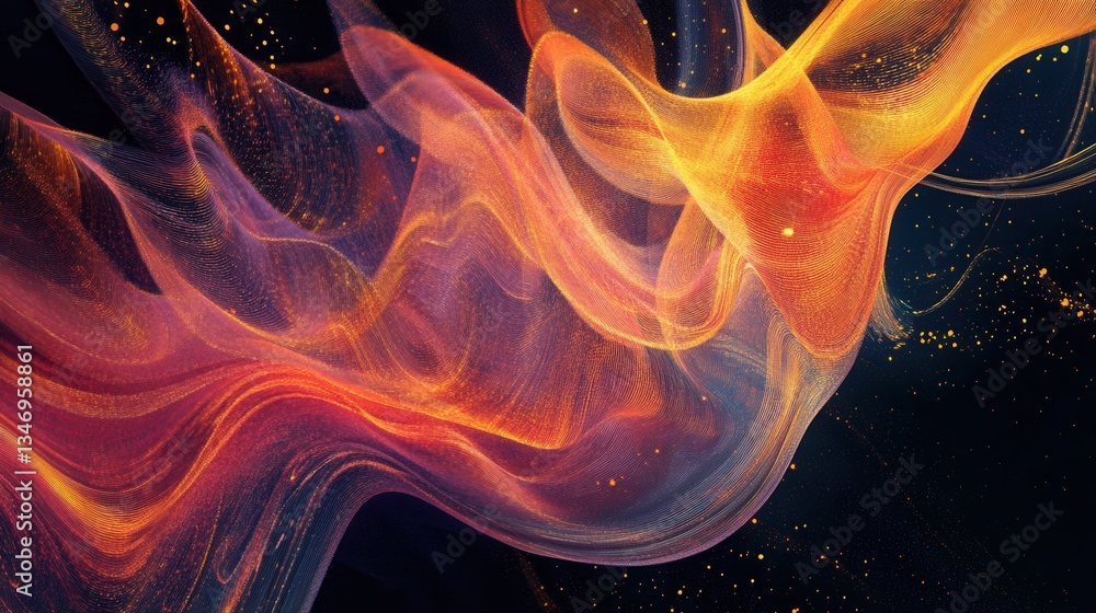 Poster kinetic flow patterns move fluidly, creating a sense of endless energy