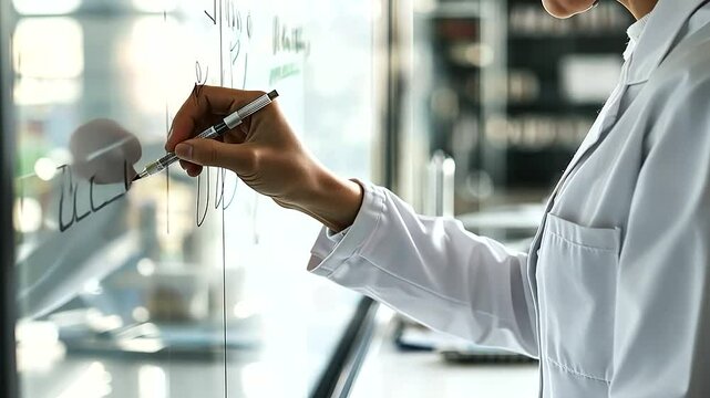 Scientist Writing a Hypothesis on a Whiteboard