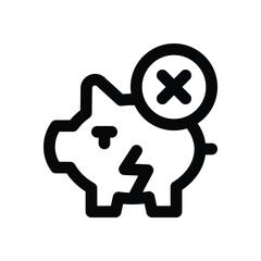 piggy bank line icon. Clean and minimalist vector icon for websites, mobile apps, presentations, and logos. Fully scalable and customizable for any project.