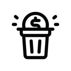 trash line icon. Clean and minimalist vector icon for websites, mobile apps, presentations, and logos. Fully scalable and customizable for any project.