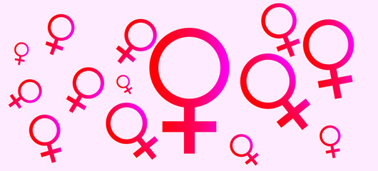 Gender symbols of woman,2D rendering