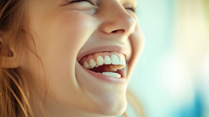 Fototapeta premium A joyful teenager laughing.