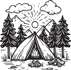 Mountain Camping Vector Bundle 