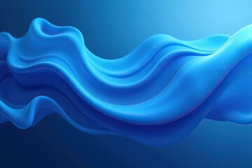 Obraz premium Abstract blue mist design with flowing waves and fluid motion, blue, abstract