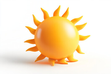 yellow sun 3d render icon isolated on white background