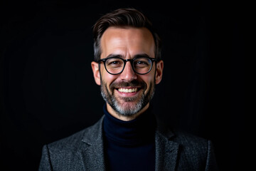 Obraz premium Studio Portrait of a Stylish and Elegant Man – Sophisticated Fashion Photography