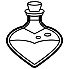 Charming Potion Bottle Line Illustration