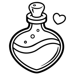 Charming Potion Bottle Line Illustration