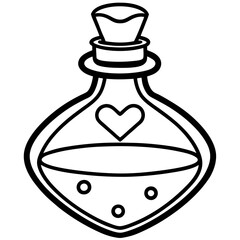 Charming Potion Bottle Line Illustration