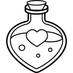 Obraz premium Charming Potion Bottle Line Illustration