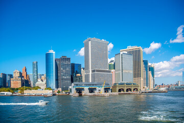 Obraz premium Blue sky over Lower Manhattan