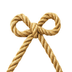 Beautifully Tied Rope Bow on Black Background on white background