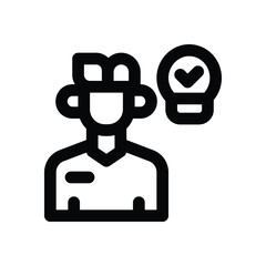 personal branding line icon. Clean and minimalist vector icon for websites, mobile apps, presentations, and logos. Fully scalable and customizable for any project.