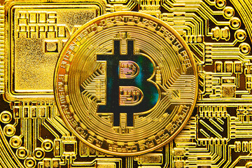 Cryptocurrency Coin with Bitcoin Symbol