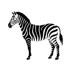 vector illustration of black zebra icon in white backgrourd