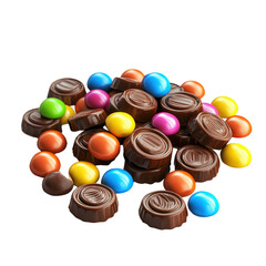 Delicious Chocolate and Candy Delight with Transparent Background