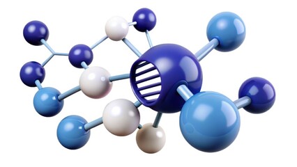 Obraz premium DNA Structure Molecular structure illustration with colorful atoms and bonds.