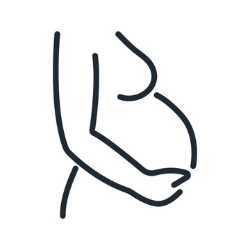 recommend clip art: Pregnancy woman outline icon vector illustration
