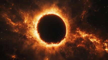 Fototapeta premium A black hole tearing apart a nearby star, with intense flares of light being emitted 