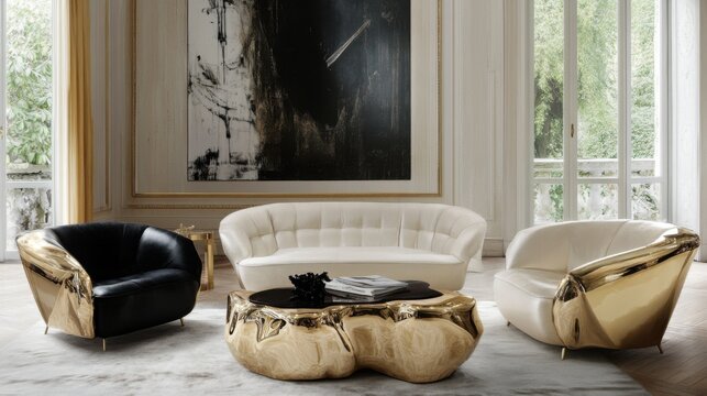 Gold leaf accents shimmer with luxury and sophistication