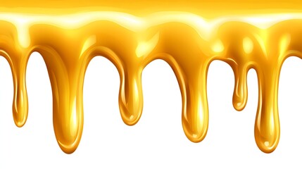 Golden Honey Dripping Down with a Glossy Shine Creating a Rich, Sweet Texture