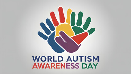 Fototapeta premium Vibrant Autism Awareness Logo – Abstract Child Illustration & Multicolor Text