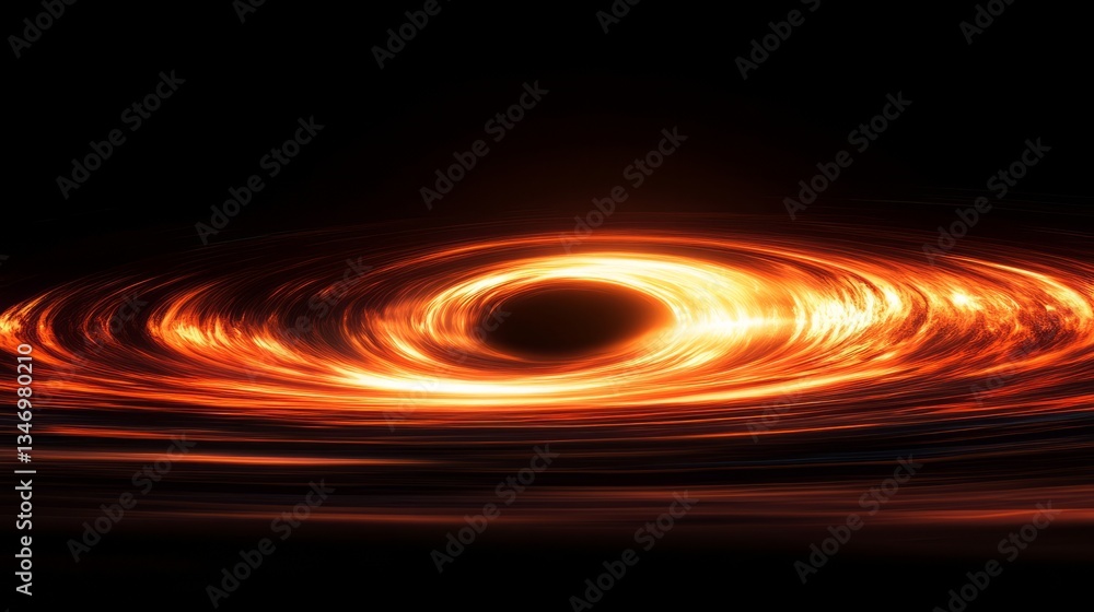 Poster a time-lapse view of a black hole bending light across the cosmos, creating a surreal visual effect