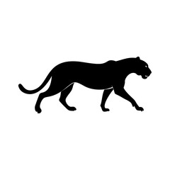 vector illustration of black cheetah icon in white backgrourd