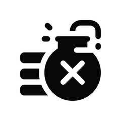 debt glyph icon. Strong and solid vector icon for websites, mobile interfaces, presentations, and visual branding. High quality and easy to edit.