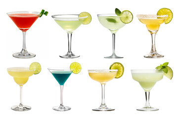 PNG Colorful Cocktails Elegant Glasses