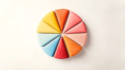 Obraz premium Colorful Pie Chart Segments for White Background.