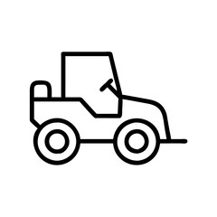 Fototapeta premium Mini tractor icon in simple design and black color