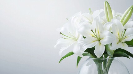 Fototapeta premium A bouquet of white lilies.