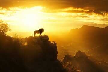 silhouette of a man on a mountain