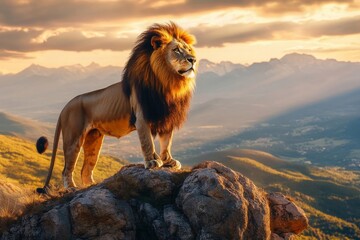 lion in the mountains