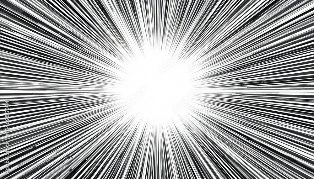 Poster dynamic energy burst: abstract white rays illuminating space in a radiant display of light