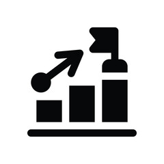 goal glyph icon. Strong and solid vector icon for websites, mobile interfaces, presentations, and visual branding. High quality and easy to edit.