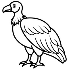 Clean and Modern Vulture Line Drawing