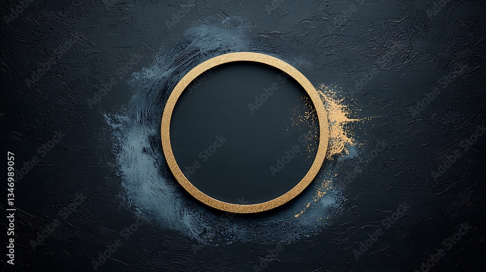 Aufkleber empty circular frame on dark textured background