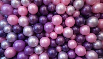 Glamorous Event Decor: Colorful Balloon Backdrop in Deep Purple, Pink, and Silver for Festive Celebrations
