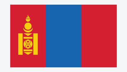Naklejka premium MONGOLIA Flag with Original color