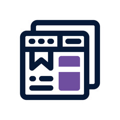 Fototapeta premium bookmark dual tone icon. Sleek and modern vector icon for websites, mobile apps, marketing materials, and corporate design. Fully scalable and ready to use.