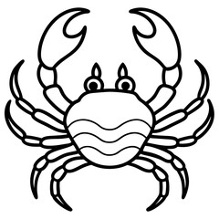 Clean and Stylish Crab Line Art