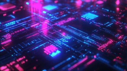 Obraz premium Quantum AI Supercomputer Analyzing Global Network Data