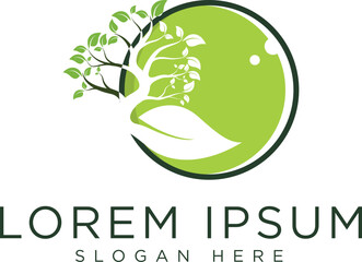 Abstract vibrant tree logo design, root vector - Tree of life logo design inspiration isolated on white background.	