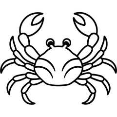 Clean and Stylish Crab Line Art