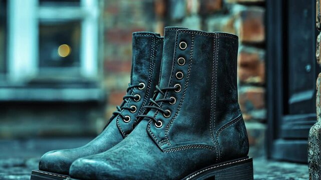 Stylish Teal Leather Boots: A Fashionable Footwear Choice
