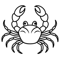 Clean and Stylish Crab Line Art