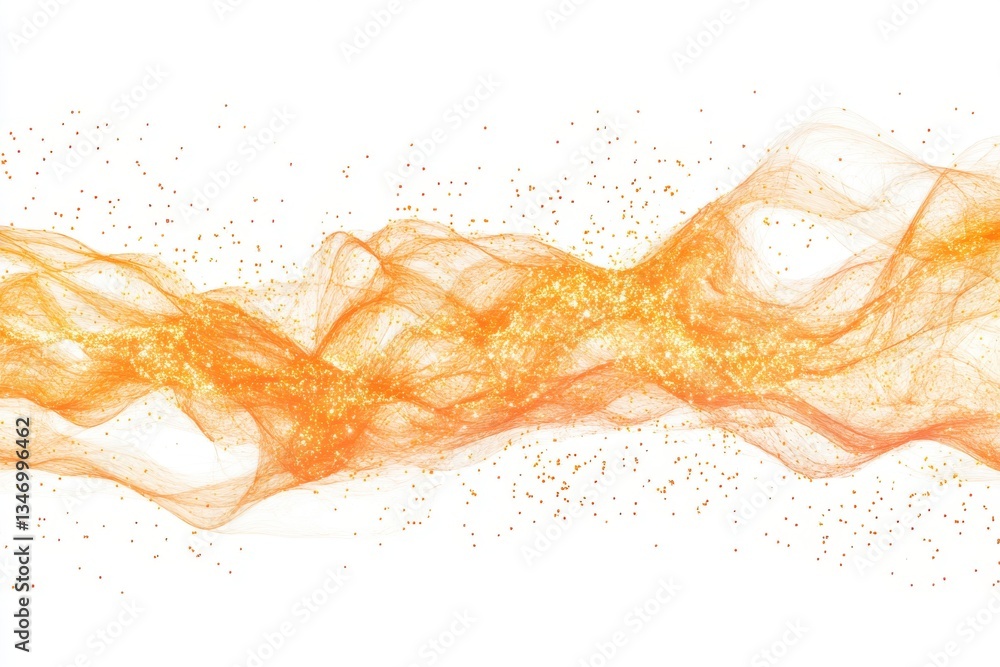 Poster Abstract orange and yellow wavy pattern against a white background creating a dynamic and flowing effect