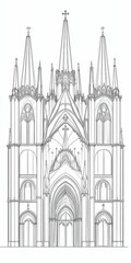 Fototapeta premium Gothic cathedral sketch detailed ornate intricate design.
